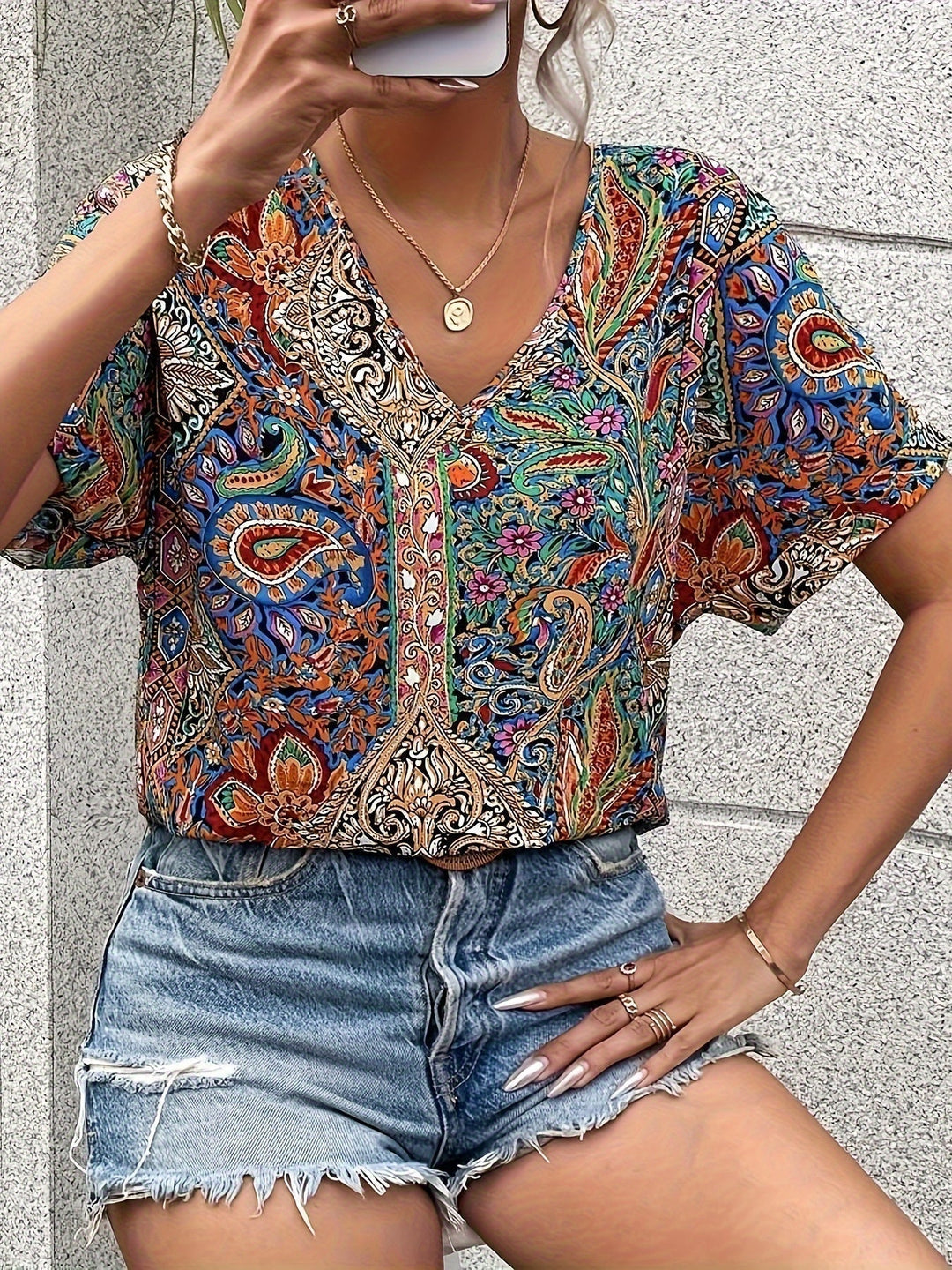 Romantische stijl bloemenbloes met elegante look