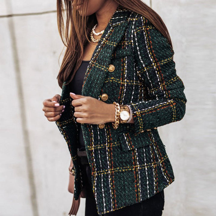 Lichtgewicht geruite blazer jas