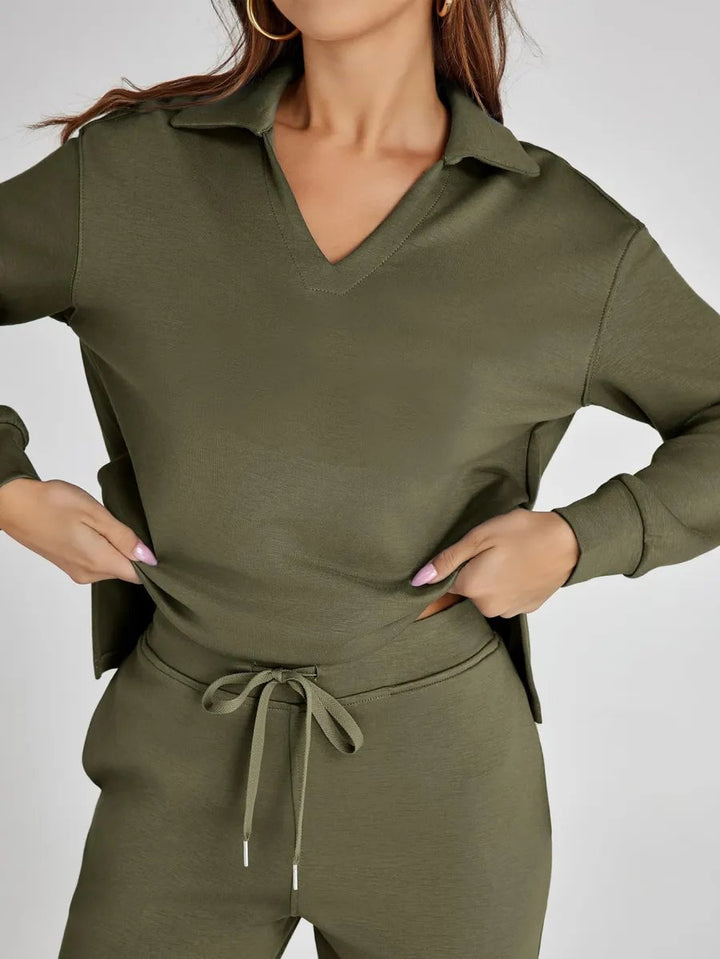 Casual tweedelige set met lange mouwen