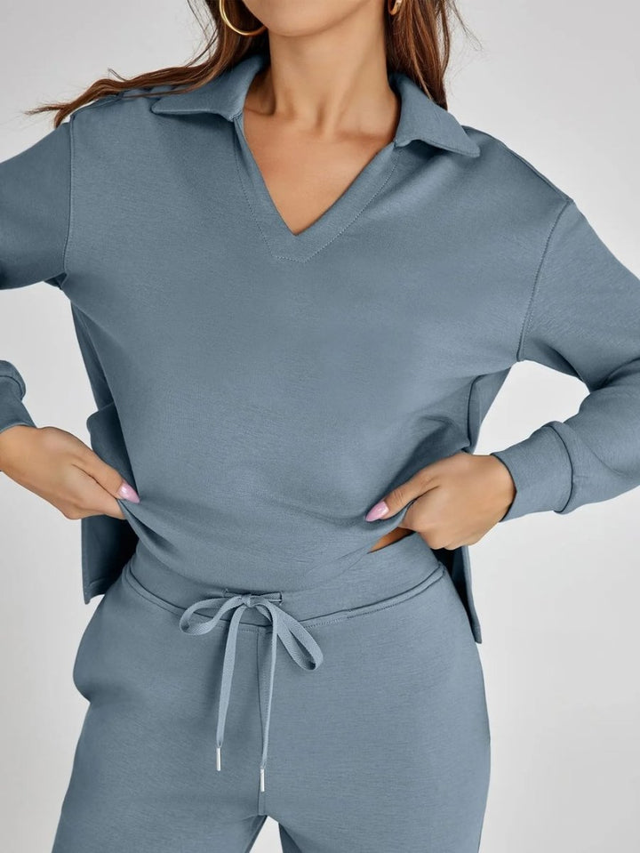 Casual tweedelige set met lange mouwen