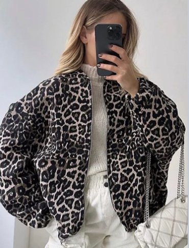 Oversized leren bomberjack