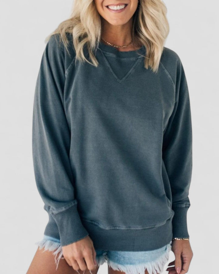 Getextureerde pullover trui met zakken