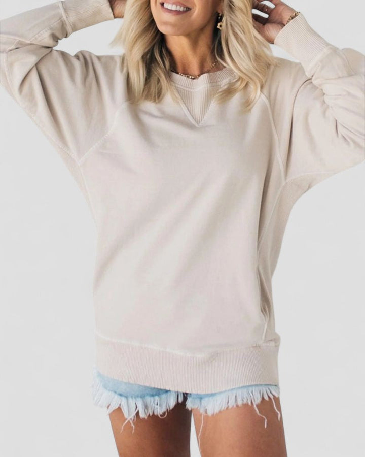 Getextureerde pullover trui met zakken