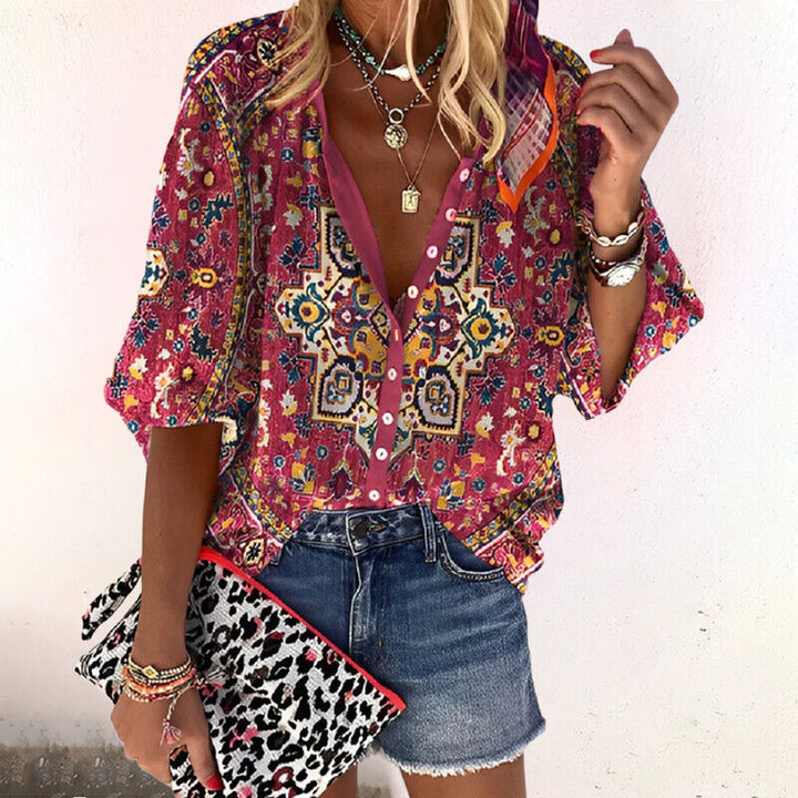 Zomerse blouse met knoopsluiting voor dames