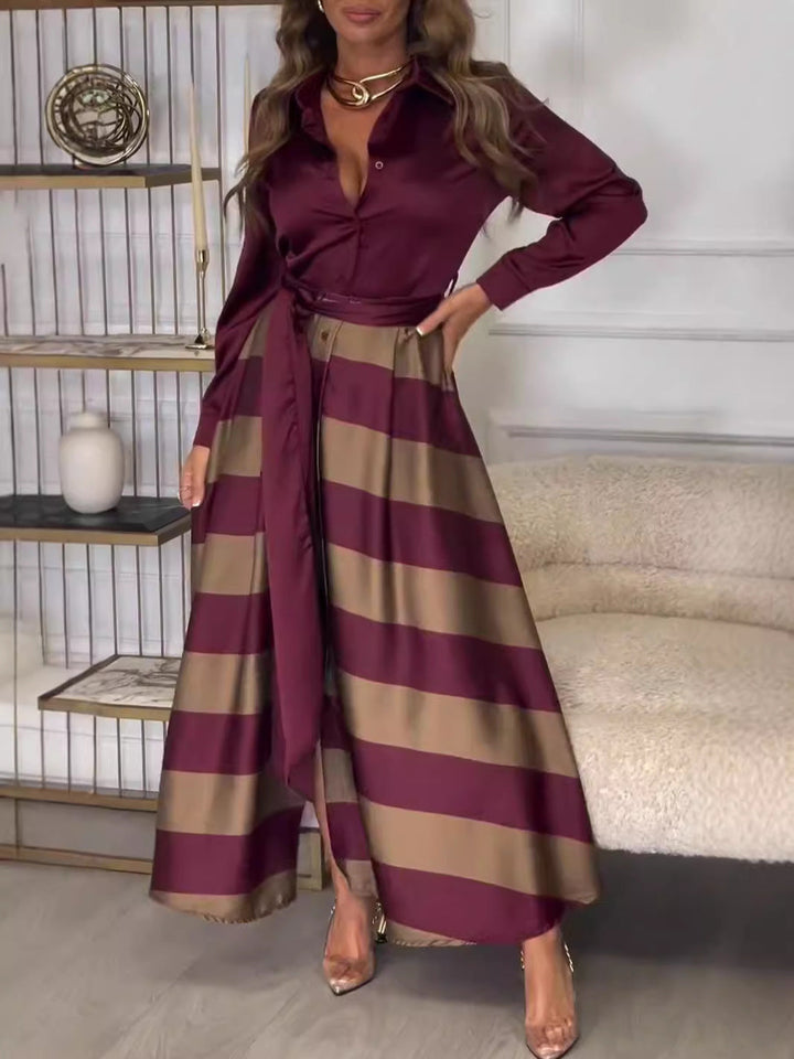 Casual Gestreepte Mouwloze Maxi-jurk