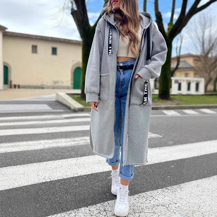 Elegante Long Hooded Sweatershirt