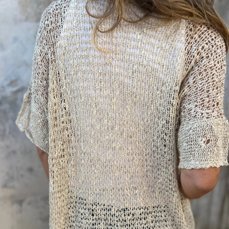 Casual Effen Gebreide Top met Knoop voor Dames