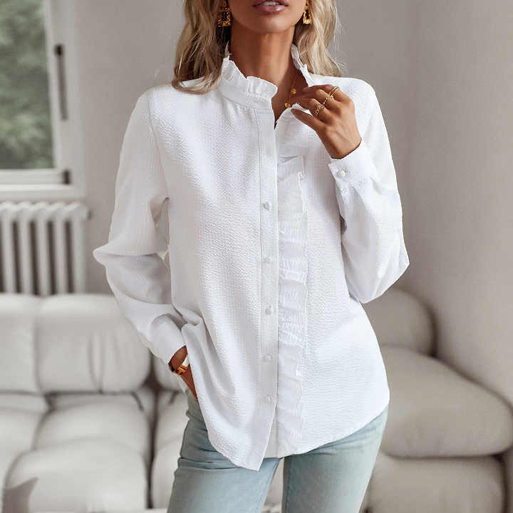 Stijlvolle Polo Blouse met Zachte Finish